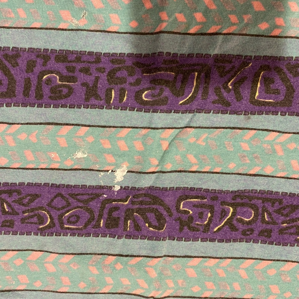 Vintage Single Stitch T Shirt Blue Purple Thrashed Size XL Checkpoint - Picture 4 of 8